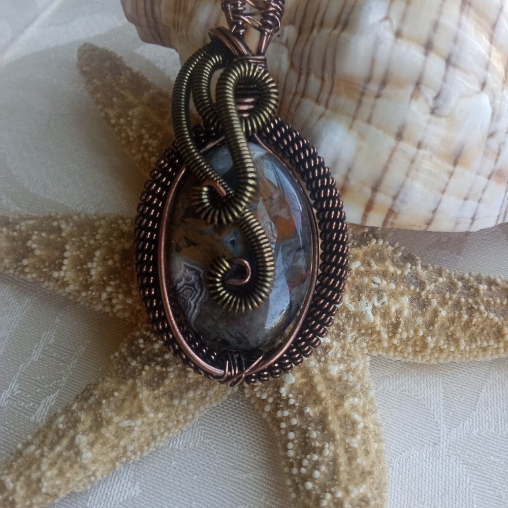 Handcrafted wire wrapped pendent
